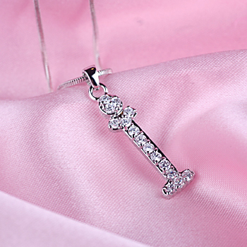 이니셜 큐빅목걸이- 알파벳I