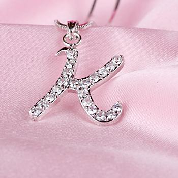 이니셜 큐빅목걸이-알파벳 K