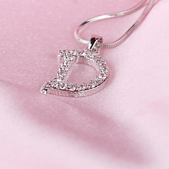 이니셜 큐빅목걸이- 알파벳D