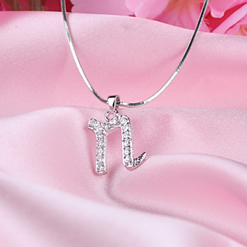 이니셜 큐빅목걸이- 알파벳N