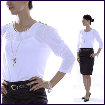 골드숄더포인트견장T