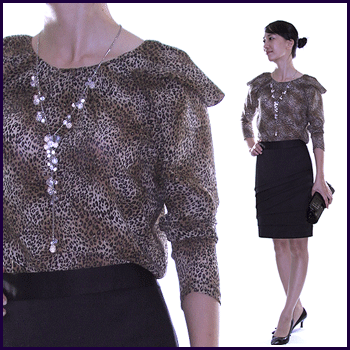 돌체st호피블라우스