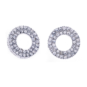 큐빅 라운드 귀걸이