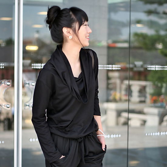 오프 숄더 포켓셔츠