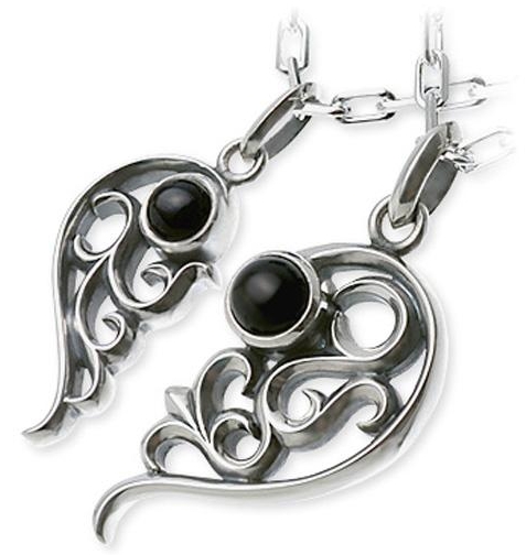 AQUA SILVER 실버 커플 목걸이 ASP-174FDS-C45-ASP-175FDS-C45 