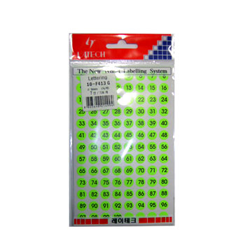 레이테크 견출지 10-F413 G (녹색) 9mm 7장/728개