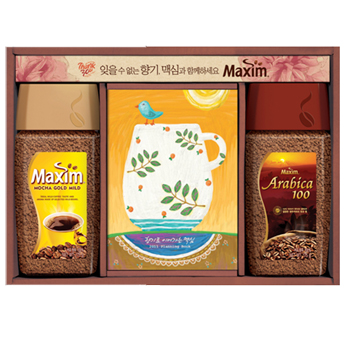 맥심 감사세트(모카골드100g+아라비카100g)+고급다이어리 