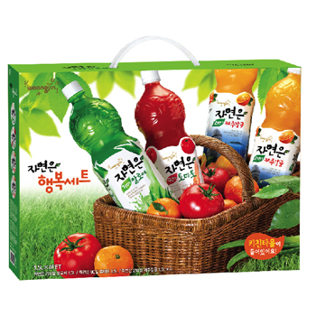 자연은 행복선물세트1.5Lx4개(알로에+토마토+제주감귤x2 )