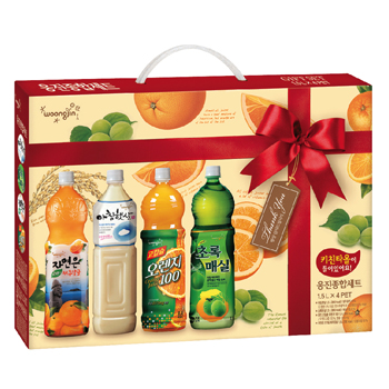 자연은 웅진종합선물세트1.5Lx4개(아침햇살+초록매실+오렌지+제주감귤)+키친타올증정 10+1 