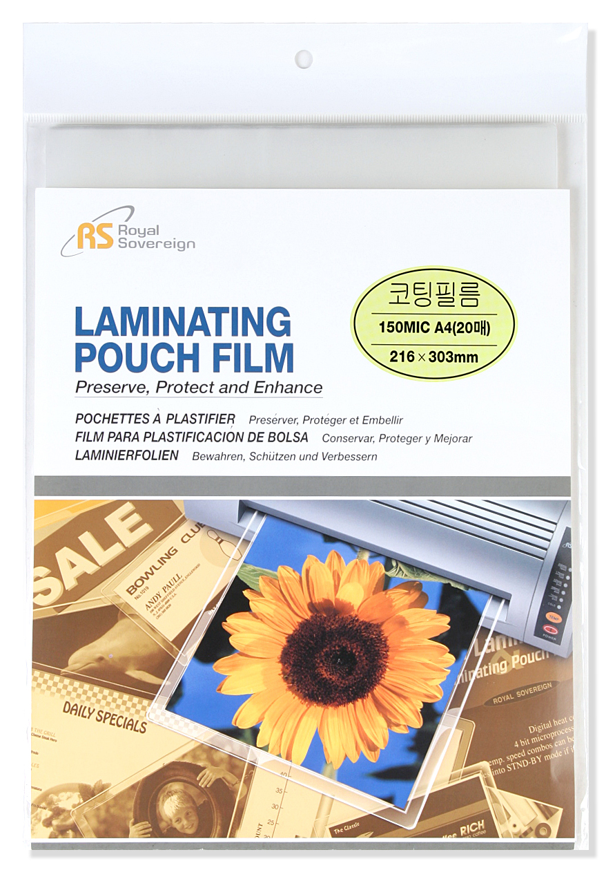 로얄소브린 코팅필름 A4(216*303mm) 150mic(20매) 
