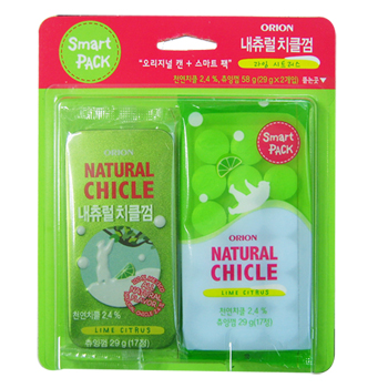 오리온내츄럴치클껌(라임시트러스)