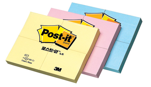 3M 일반포스트잇(파랑4) #653-4B (51*38/100매*4패드)