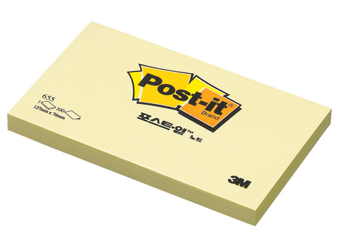 3M 일반포스트잇(노랑) #655 (127*76/100매)