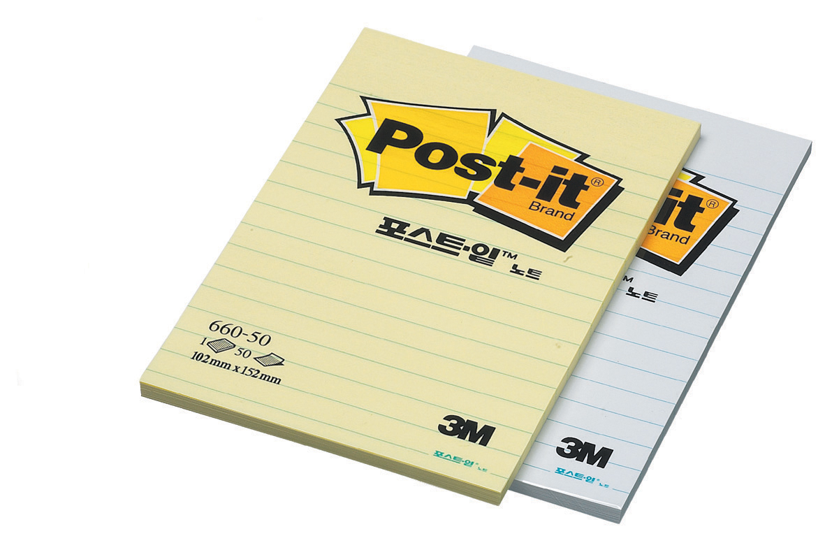 3M 일반포스트잇 노트패드(흰색/라인) #660-50(102*152/50매)
