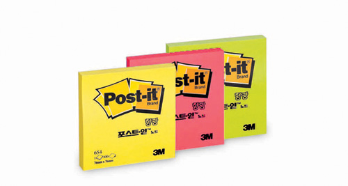 3M 형광포스트잇(라임) #654 (76*76/100매)