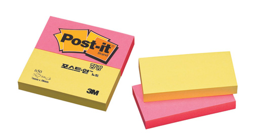 3M 형광포스트잇(레몬+멜론) #650 (76*38/100매*2패드)