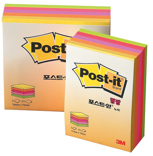3M 형광포스트잇 큐브(5색) #N32 (51*76/45매*5색)