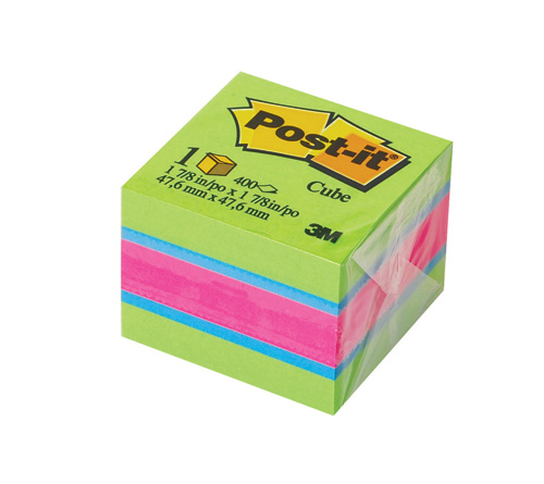3M 형광포스트잇 큐브(3색) #2051-FLT (48*48/3색400매)