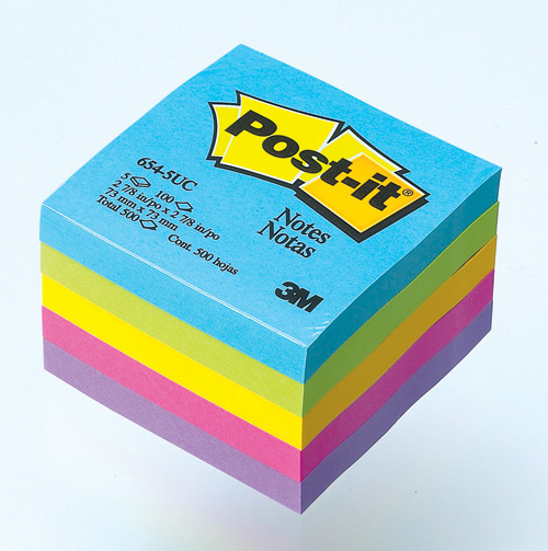 3M 형광포스트잇 큐브(5색) #654-5UC (73*73/5색500매)