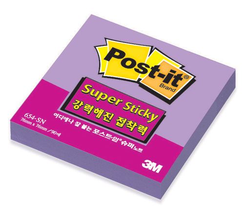 3M 슈퍼스티키(보라) #654-SSN (76*76/90매)