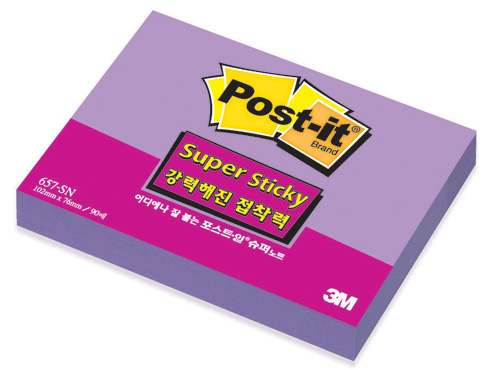3M 슈퍼스티키(보라) #657-SSN (102*76/90매)