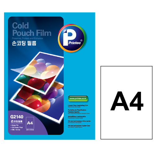 프린텍 손코팅필름 A4 100mic(100매) G2140 