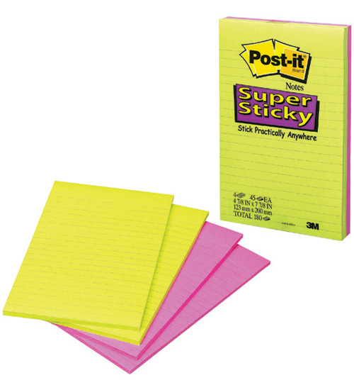 3M 슈퍼스티키 미팅노트(2색/라인) #5845-SSUC (123*200/45매*4패드)