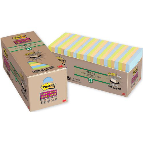 3M 친환경 슈퍼스티키 캐비넷팩(3색) #654 (76*76/90매*3색24패드)