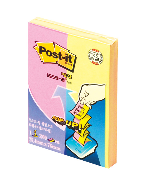 3M 팝업포스트잇(핑크/라임) #KR-310 (25.4*76/100매*2패드)