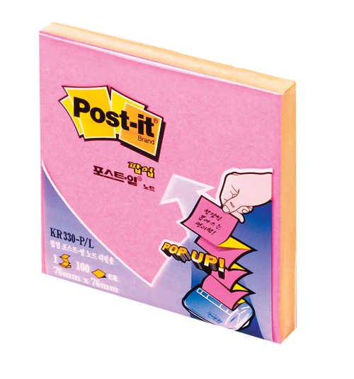 3M 팝업포스트잇(핑크/라임) #KR-330 (76*76/100매)
