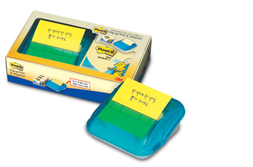 3M 팝업포스트잇 디스펜서팩(플라스틱) #C-4214(KR-2002) (76*76/리필3패드)
