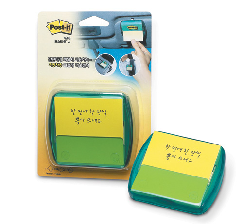 3M 팝업포스트잇 디스펜서팩(자동차용클립) C-500(76*76/리필1패드)