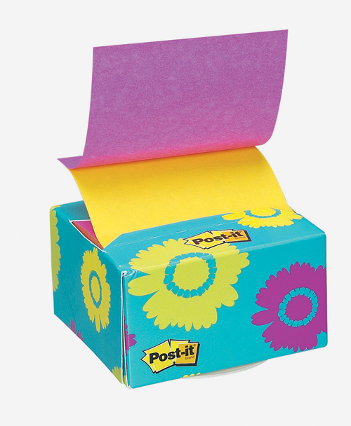 3M 팝업포스트잇 디스펜서팩(종이/고무흡착) #B330-BD (76*76/수선화/보라)