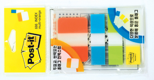 3M 플래그 인덱스혼합(오렌지+3) #686-O (25.4*38/12*43.6)