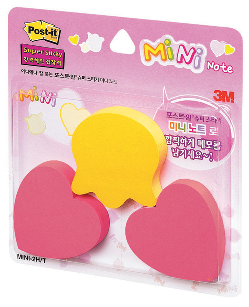 3M 디자인 슈퍼스티키 미니 #2H/T (하트2+튤립/90매*3패드)