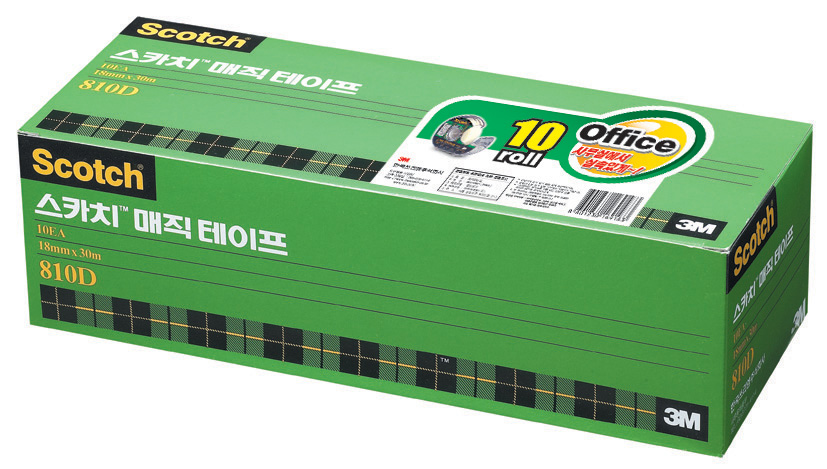 3M 매직테이프 오피스팩 18mm*30M(10입) #810D-10