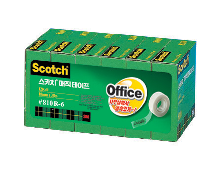 3M 매직테이프리필 오피스팩 18mm*38M(6입) #810R-6
