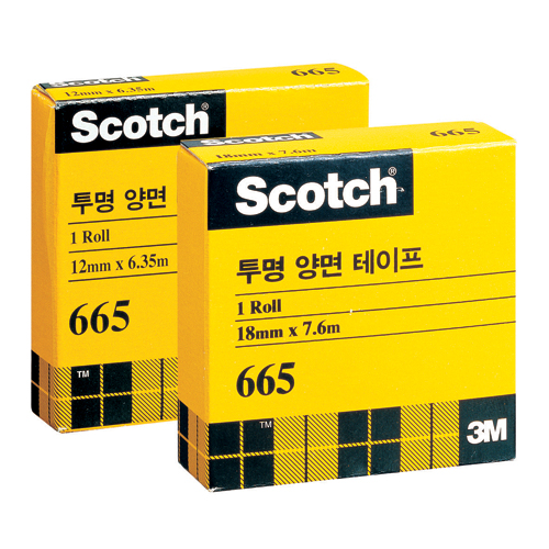 3M 투명양면테이프리필 12mm*6.35M #665B