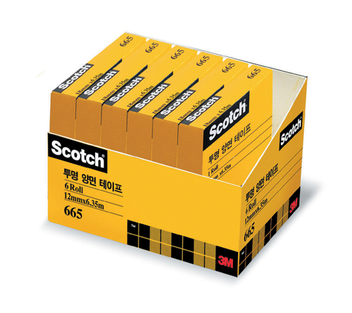 3M 투명양면테이프리필 오피스팩 12mm*6.35M(6입) #665B-1206