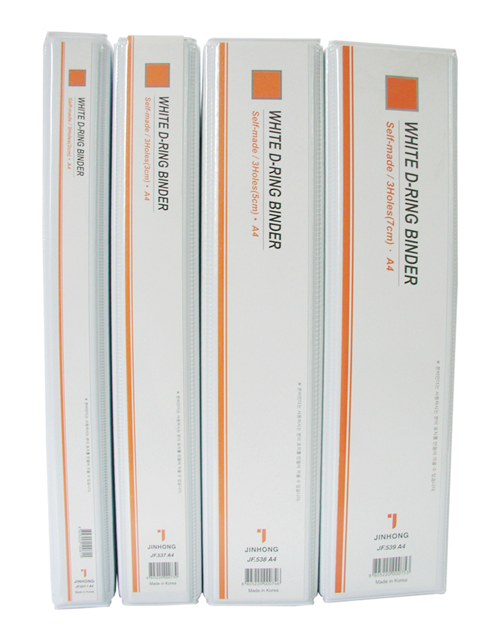 진홍 백투명 3공D링바인더 A4(30mm) #JF537