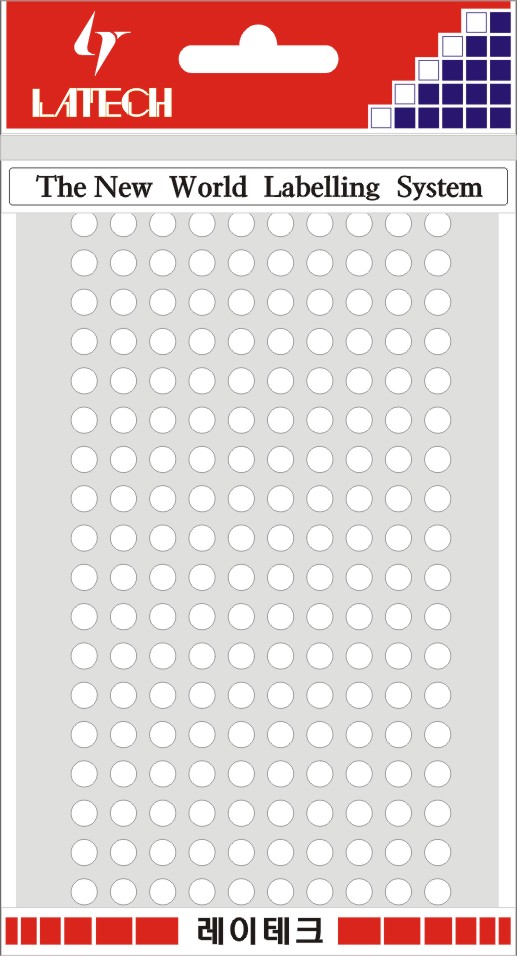 분류용라벨(칼라원형) 5mm(백색*7매) 10-C306 