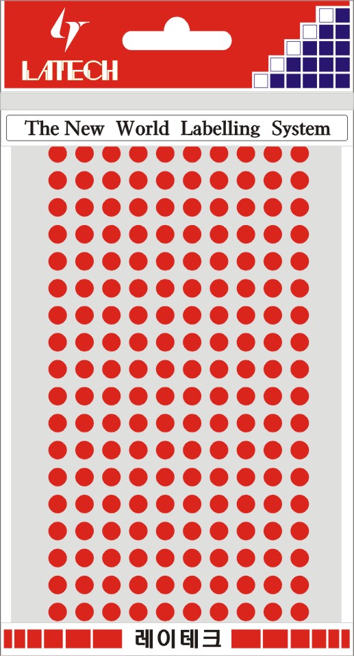 분류용라벨(칼라원형) 5mm(적색*7매) 10-C306 
