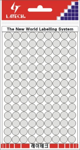 분류용라벨(칼라원형) 8mm(백색*8매) 10-C305 