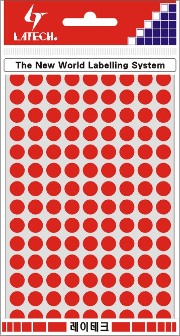 분류용라벨(칼라원형) 8mm(청색*8매) 10-C305 