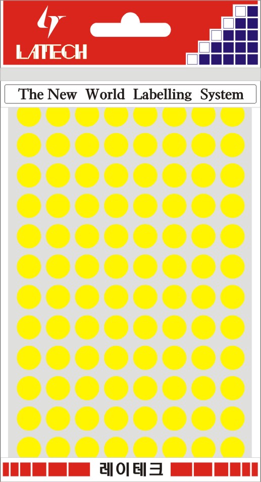 분류용라벨(칼라원형) 9mm(노랑*8매) 10-C304 