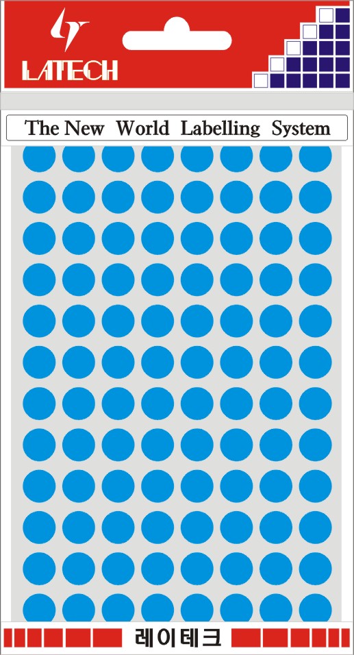 분류용라벨(칼라원형) 9mm(청색*8매) 10-C304 
