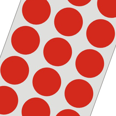 분류용라벨(칼라원형) 25mm(백색*8매) 10-C300 