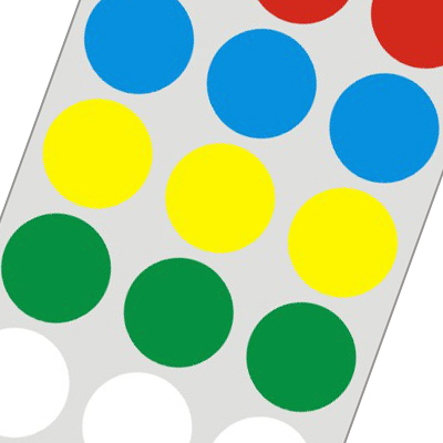 분류용라벨(칼라원형) 25mm(5색*7매) 10-C300A 