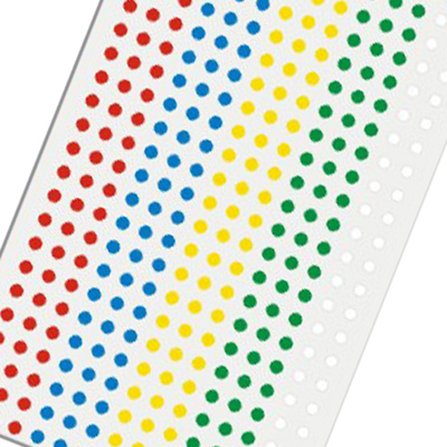 분류용라벨(칼라원형) 3mm(5색*6매) 10-C307A 