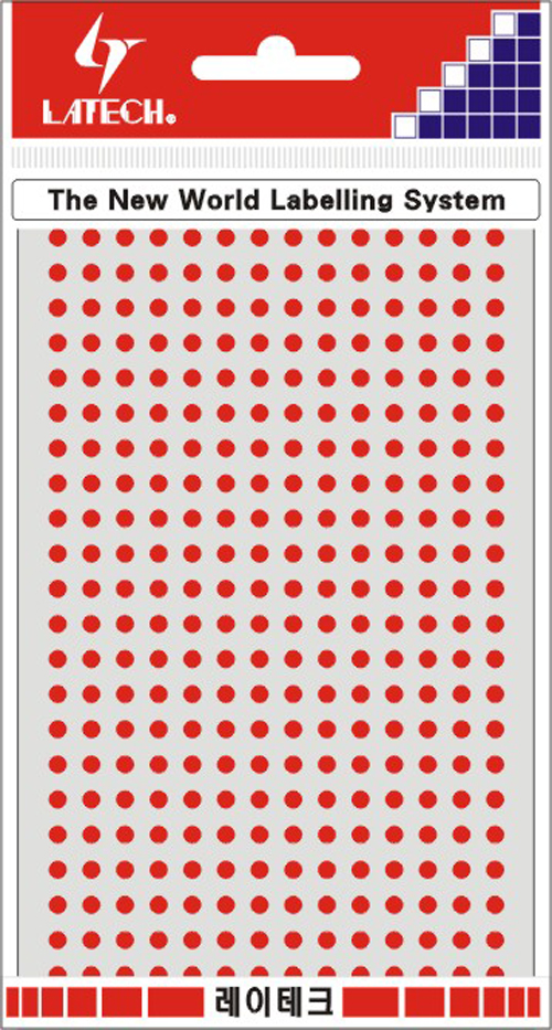 분류용라벨(칼라원형) 3mm(적색*6매) 10-C307 